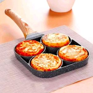 1pc Fry Pan For Egg, Non Stick Ham Pancake Maker, Egg Burger Pan With Wooden Han